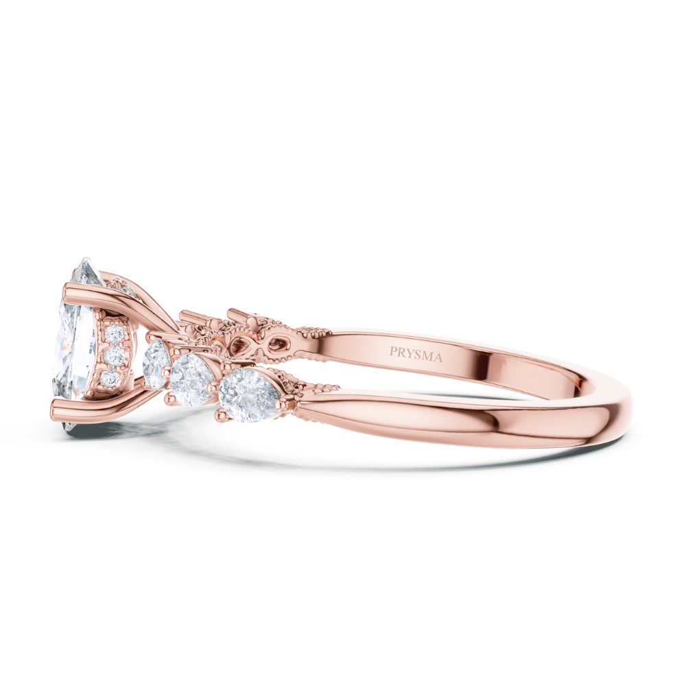 Radiant Harmony Cushion Diamond Ring