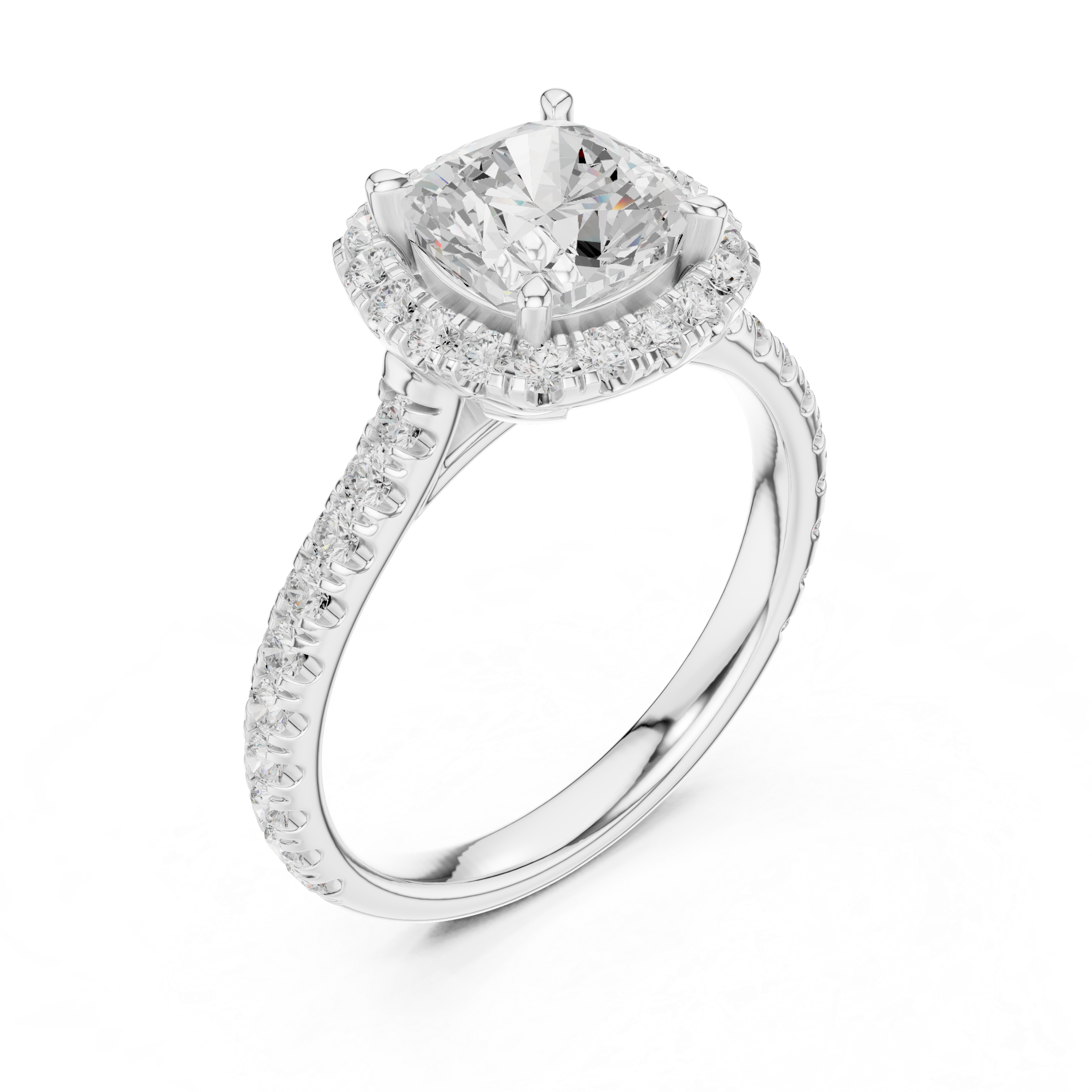 Celestique Halo Cushion Ring