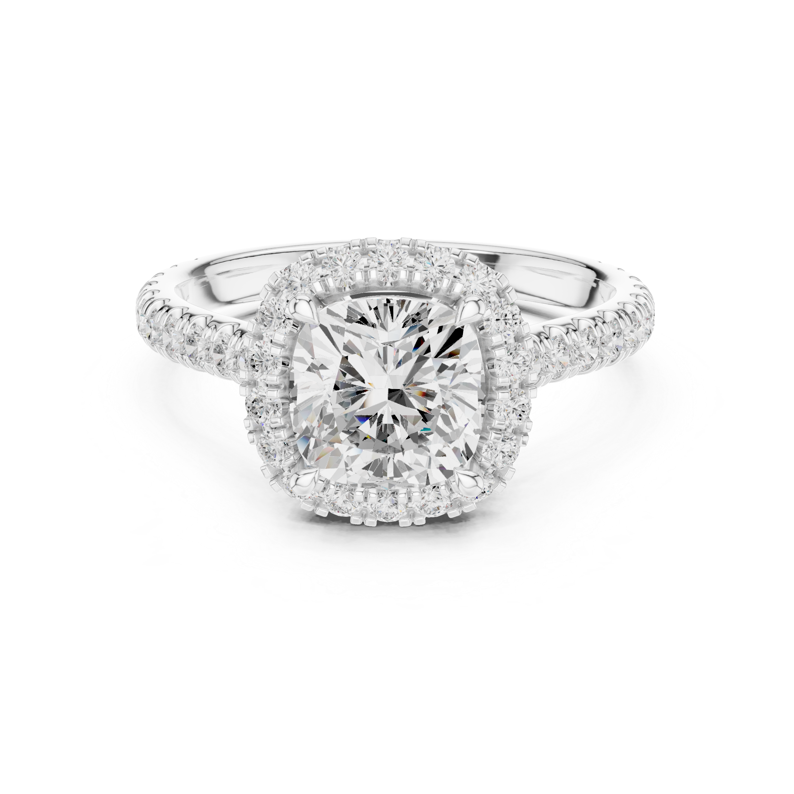 Celestique Halo Cushion Ring