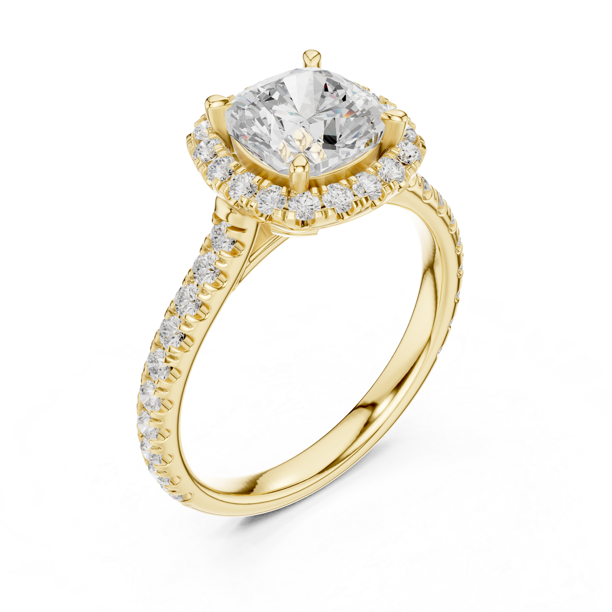 Celestique Halo Cushion Ring