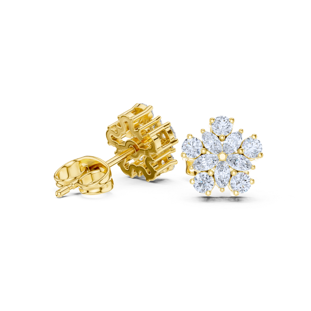 Blossom Radiance Diamond Stud Earrings