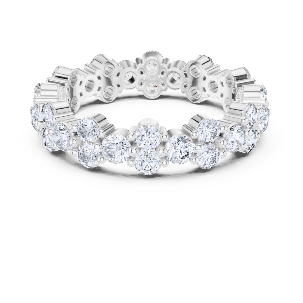 Double Row Cluster Diamond Eternity Ring