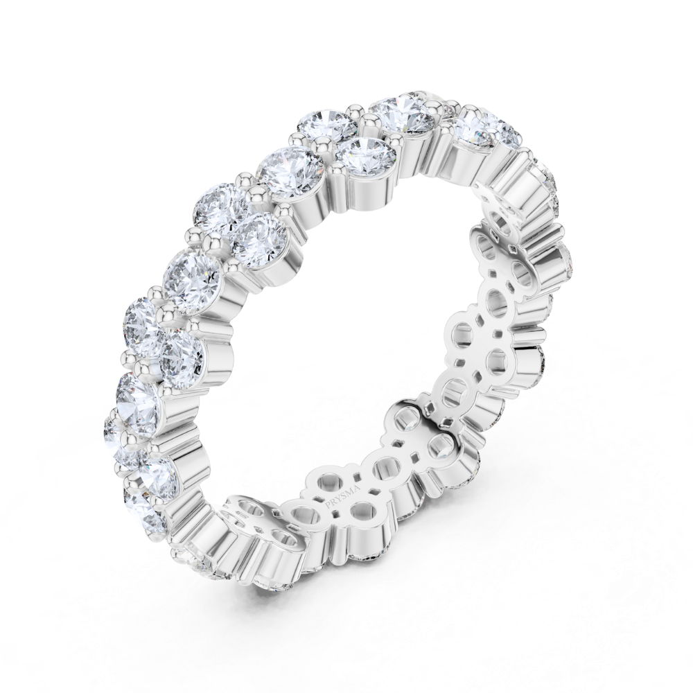 Double Row Cluster Diamond Eternity Ring