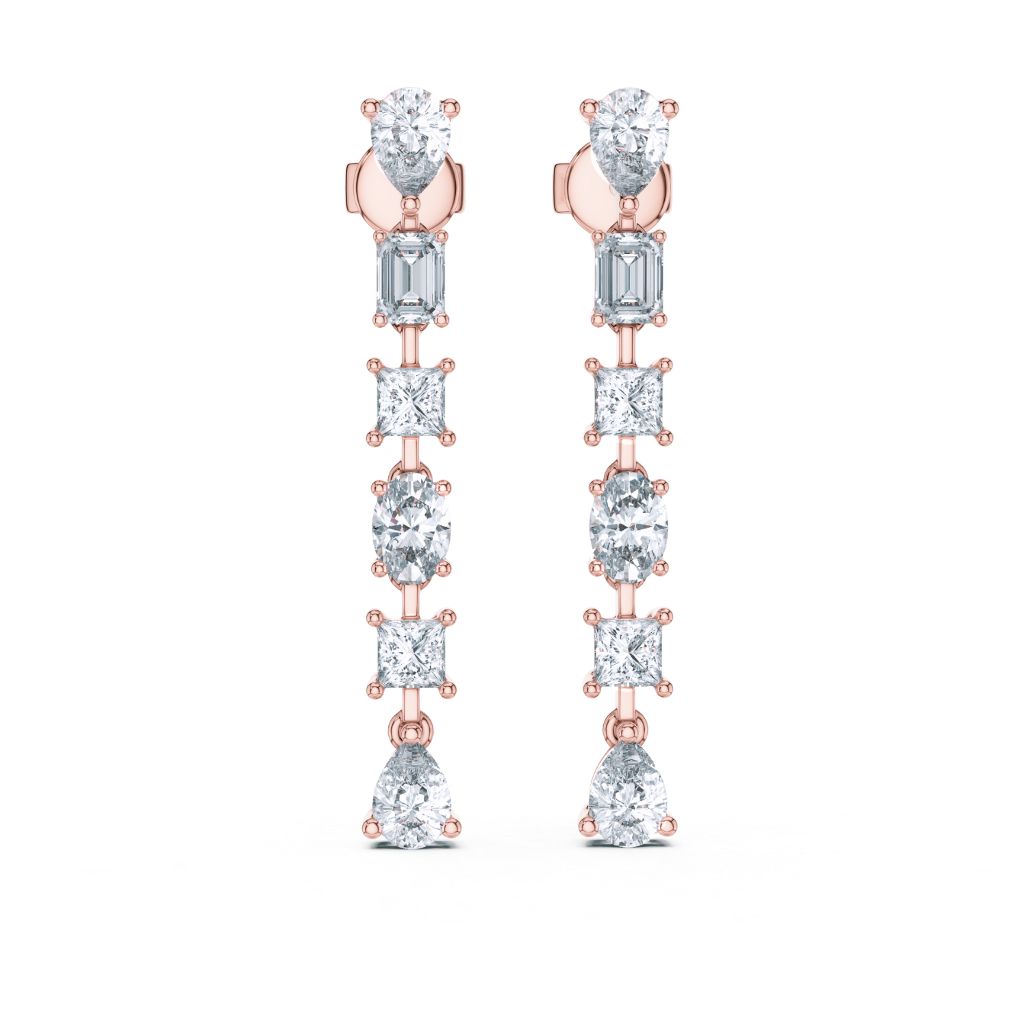 Elegant Mixed-Cut Drop Earrings