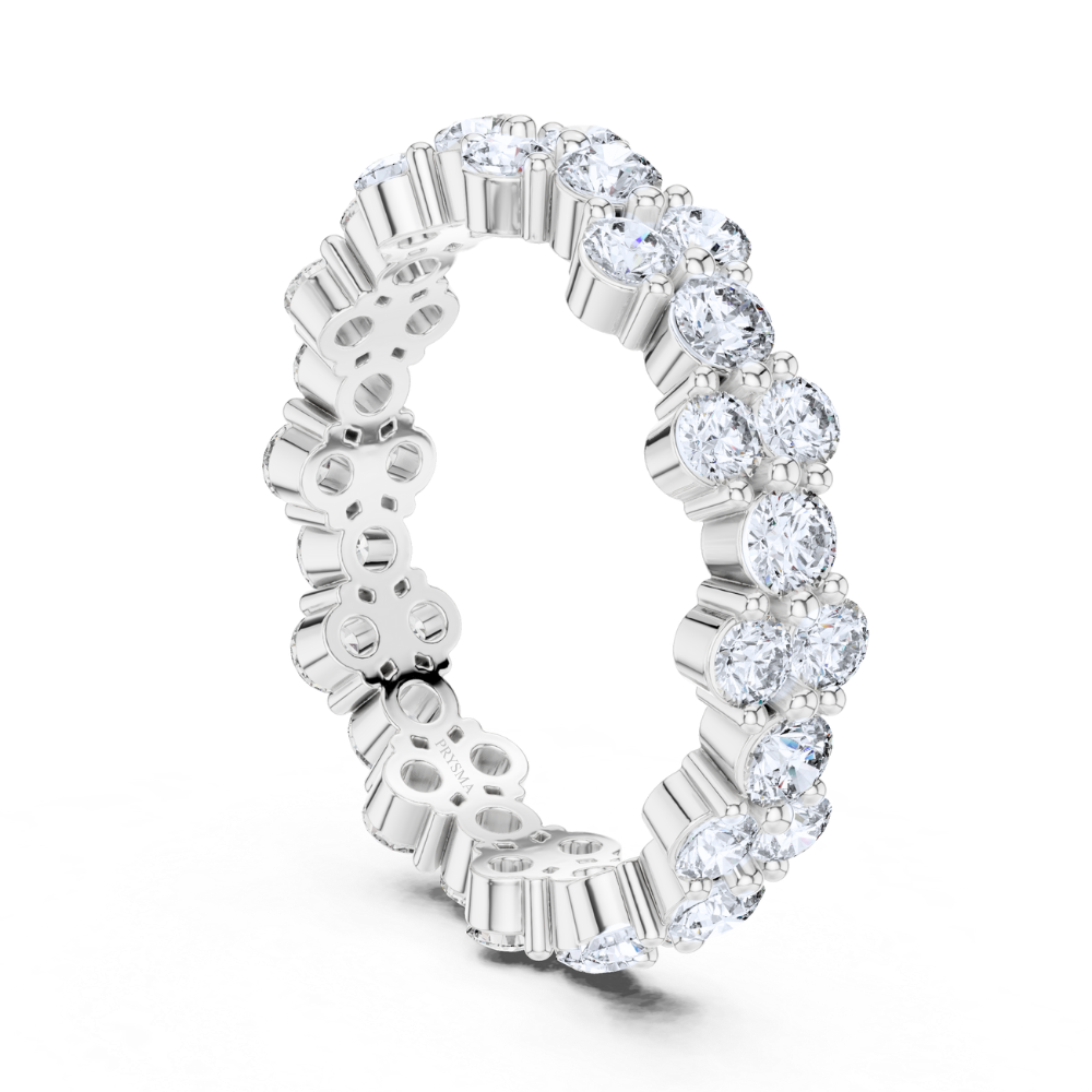 Double Row Cluster Diamond Eternity Ring