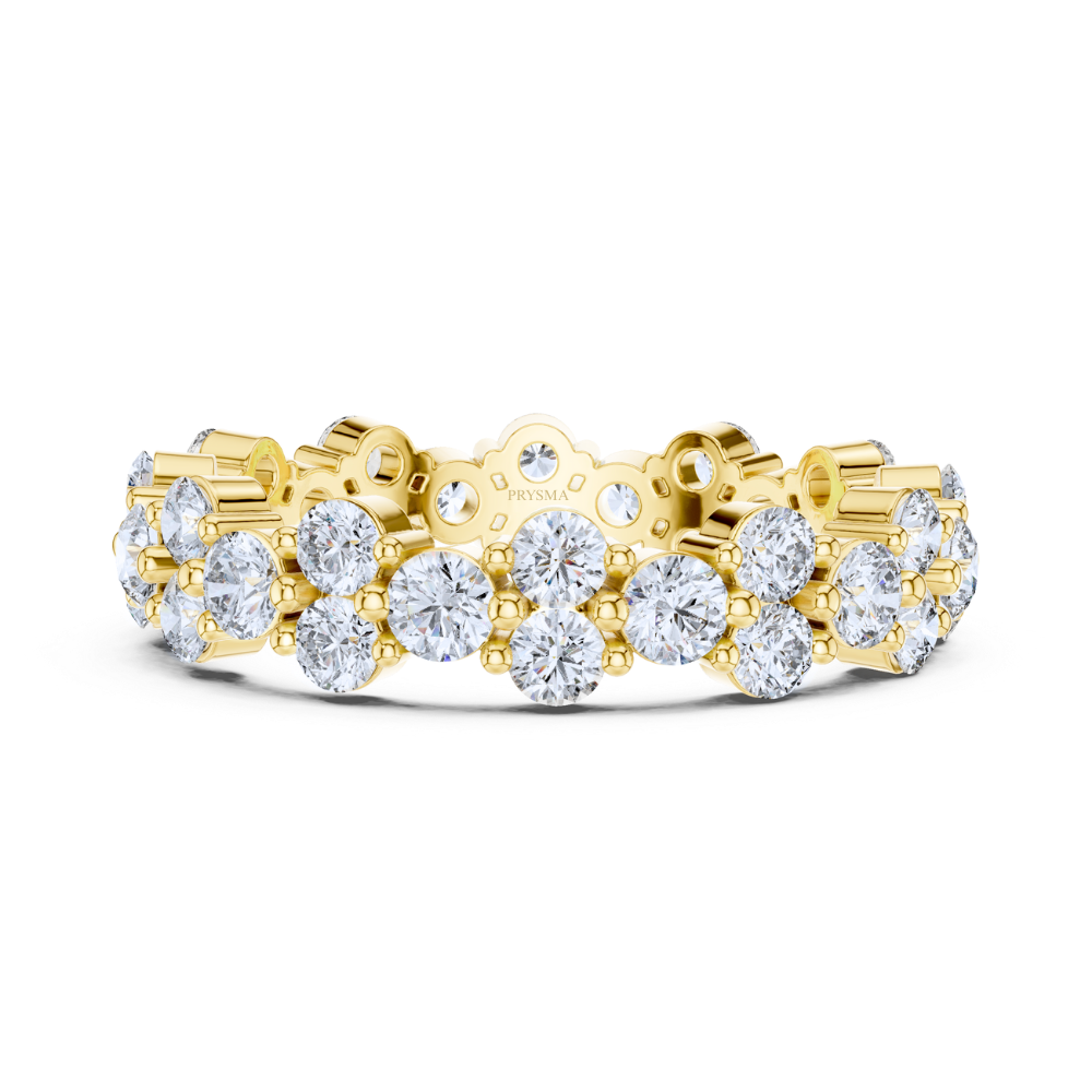 Double Row Cluster Diamond Eternity Ring