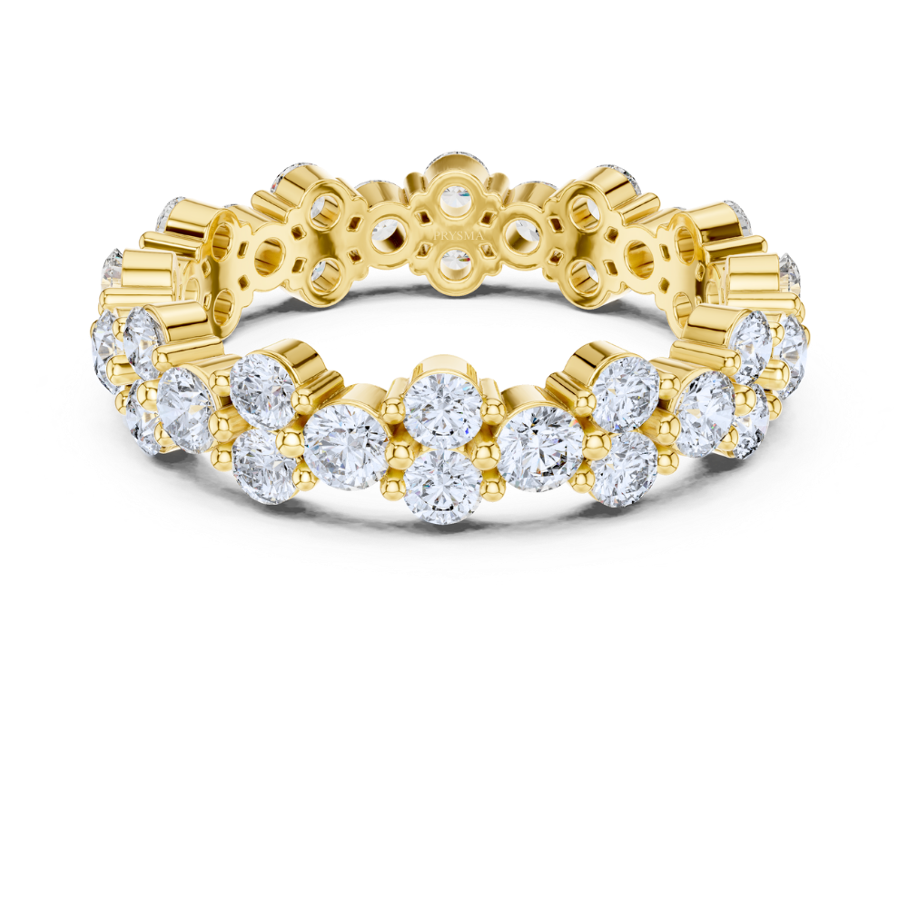 Double Row Cluster Diamond Eternity Ring