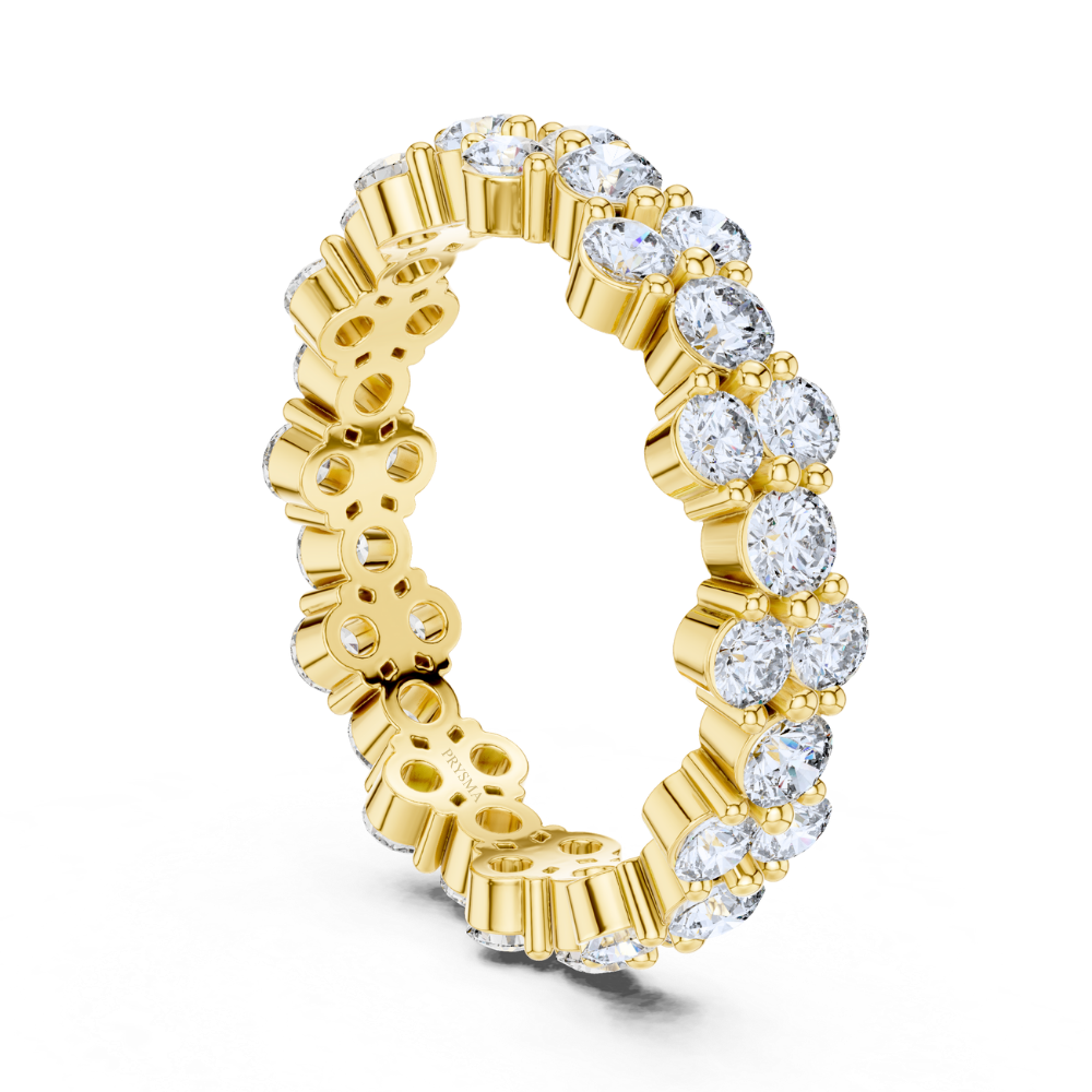 Double Row Cluster Diamond Eternity Ring