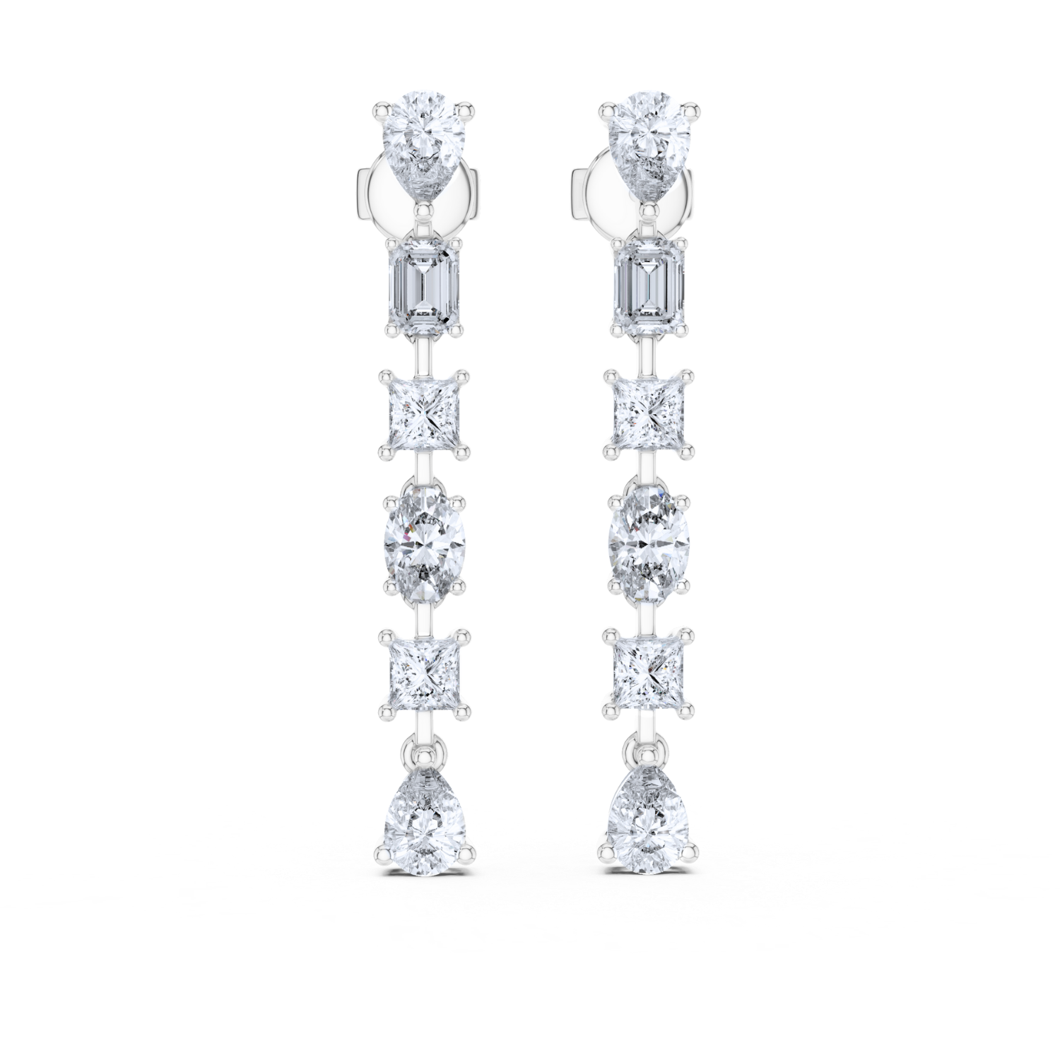 Elegant Mixed-Cut Drop Earrings