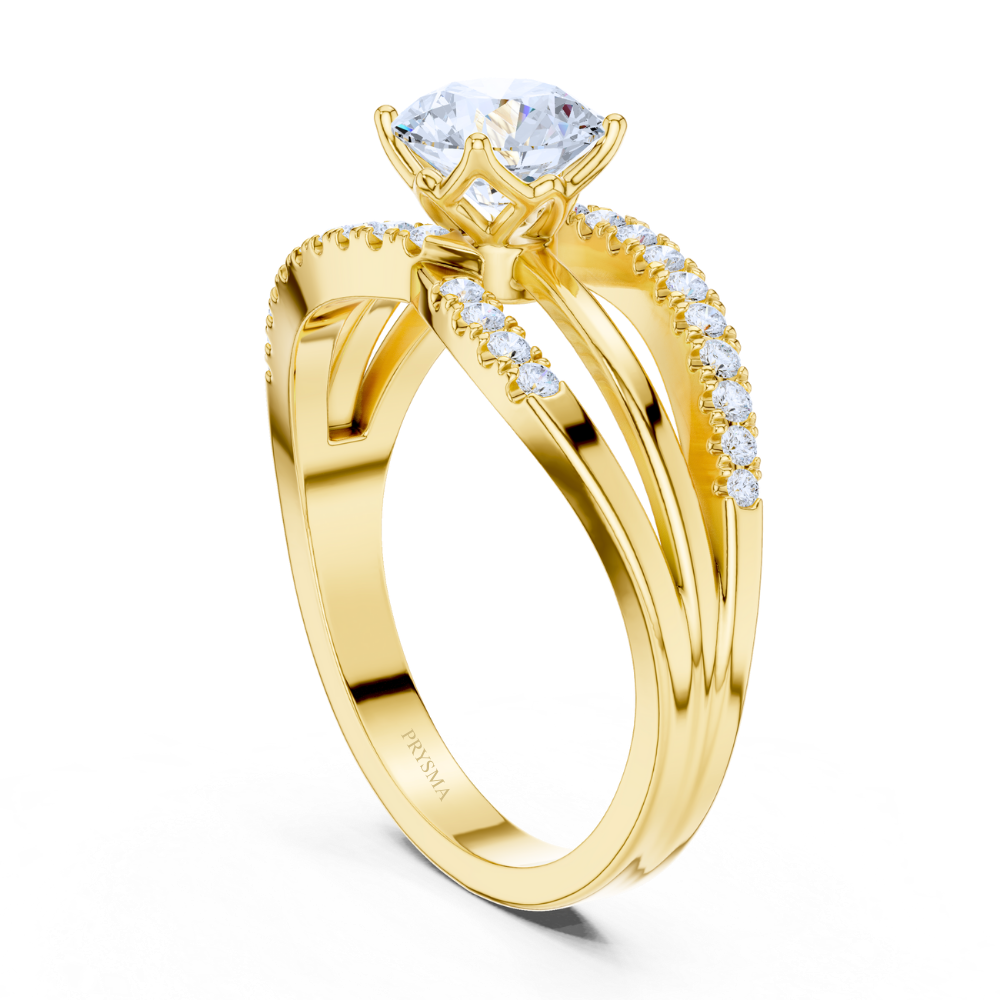 Radiant Split Shank Diamond Ring