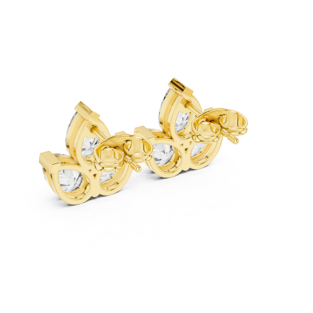 Triple Bloom Pear Diamond Earrings