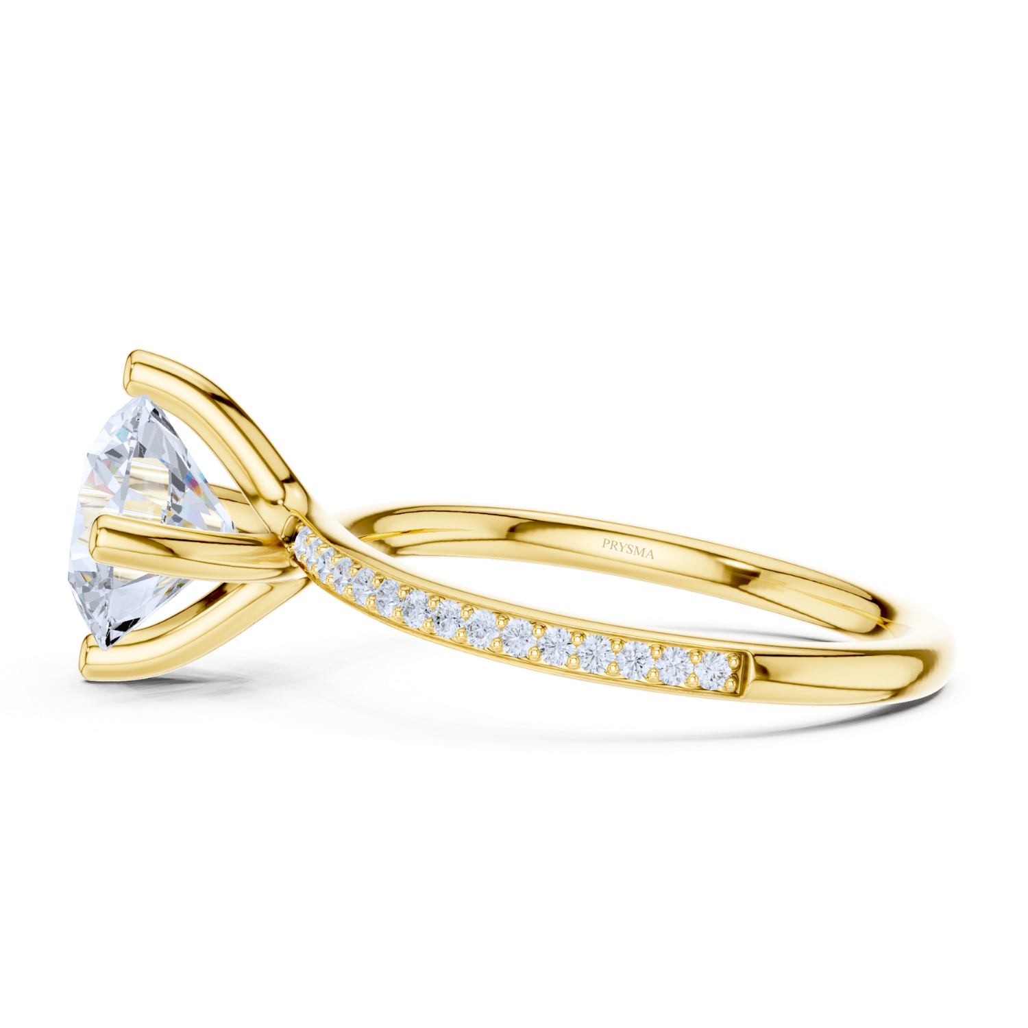 Classic Round Solitaire Pave Ring