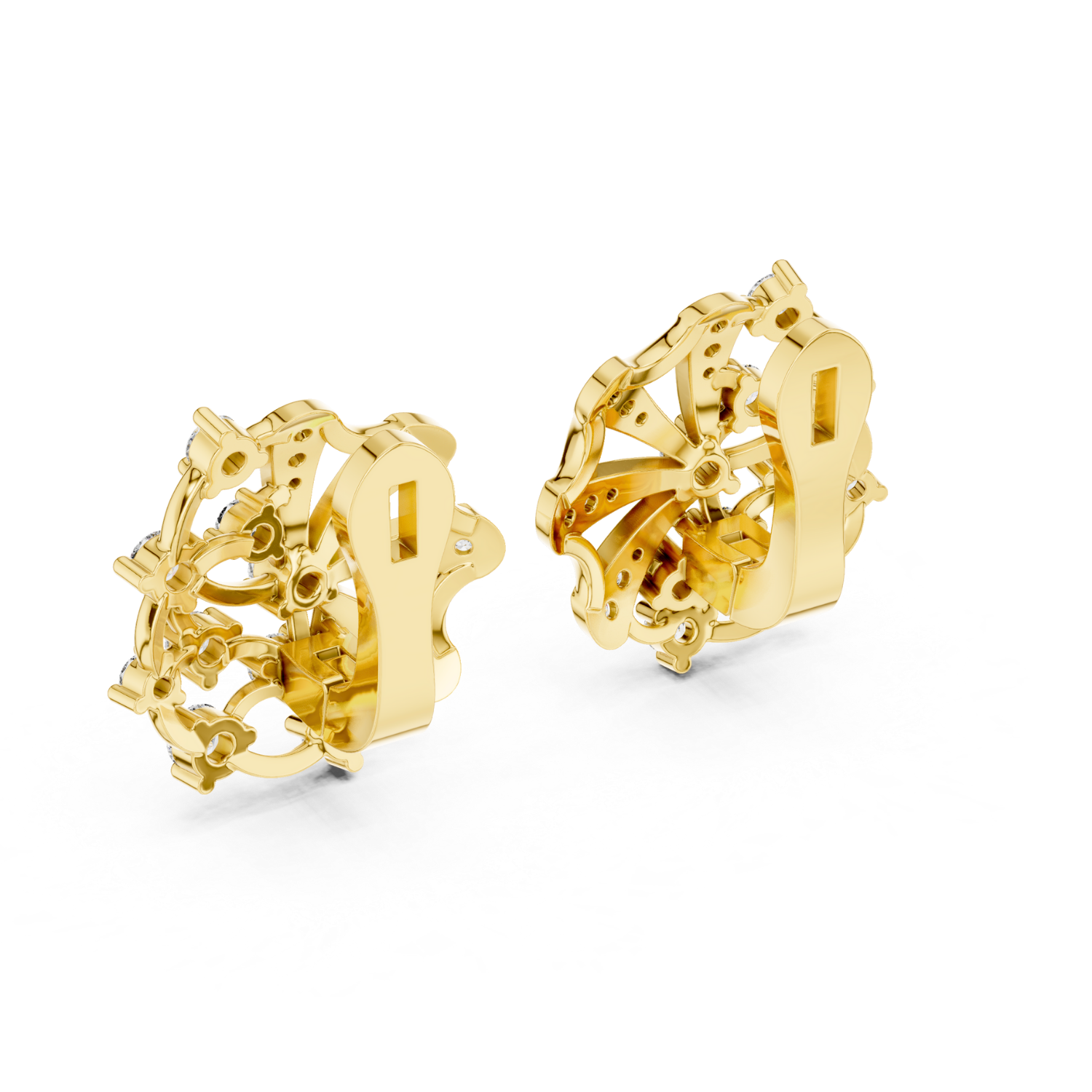 Fan-Inspired Diamond Earrings