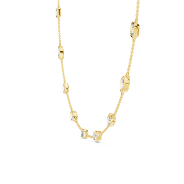 Bezel-Set Diamond Station Necklace