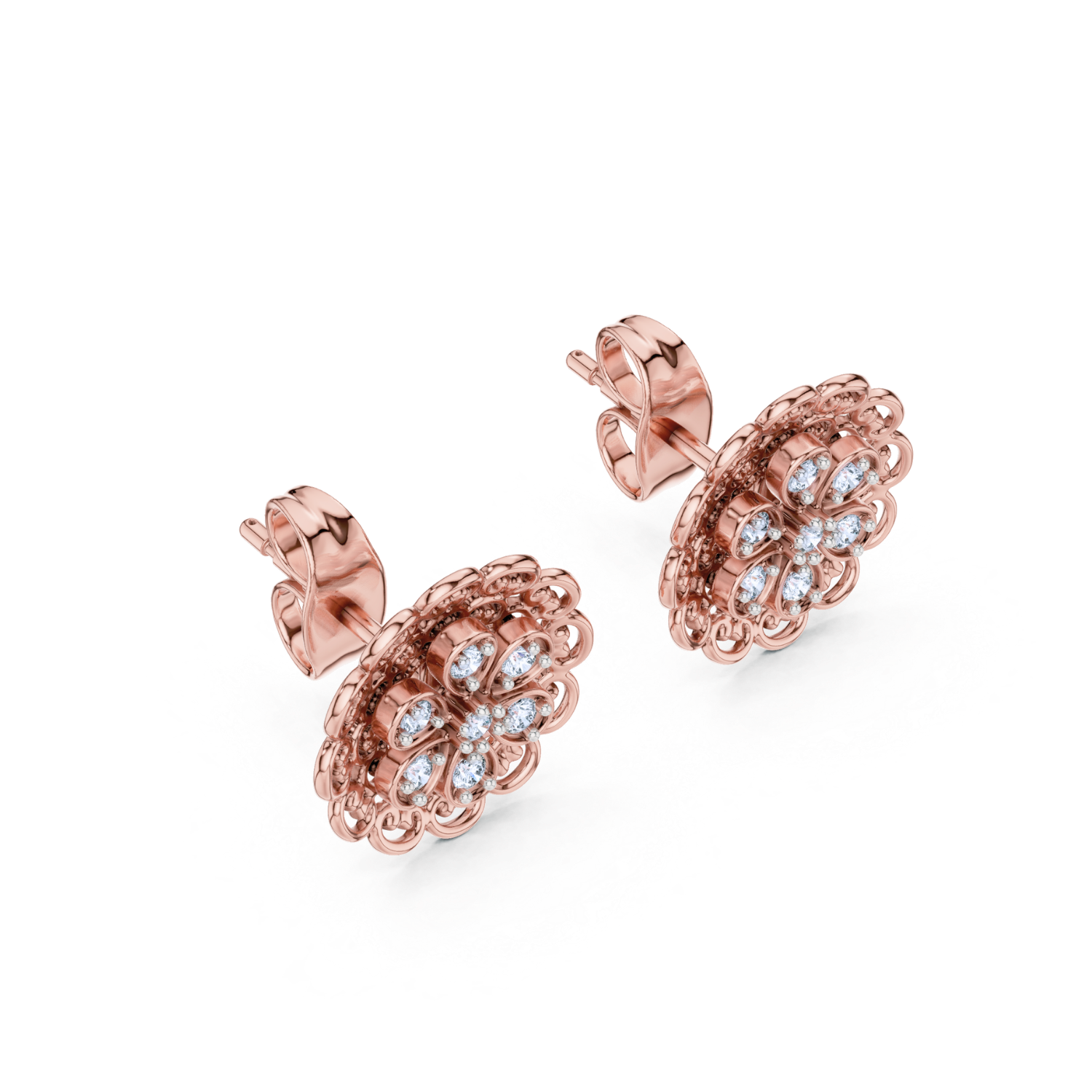 Vintage Floral Filigree Earrings