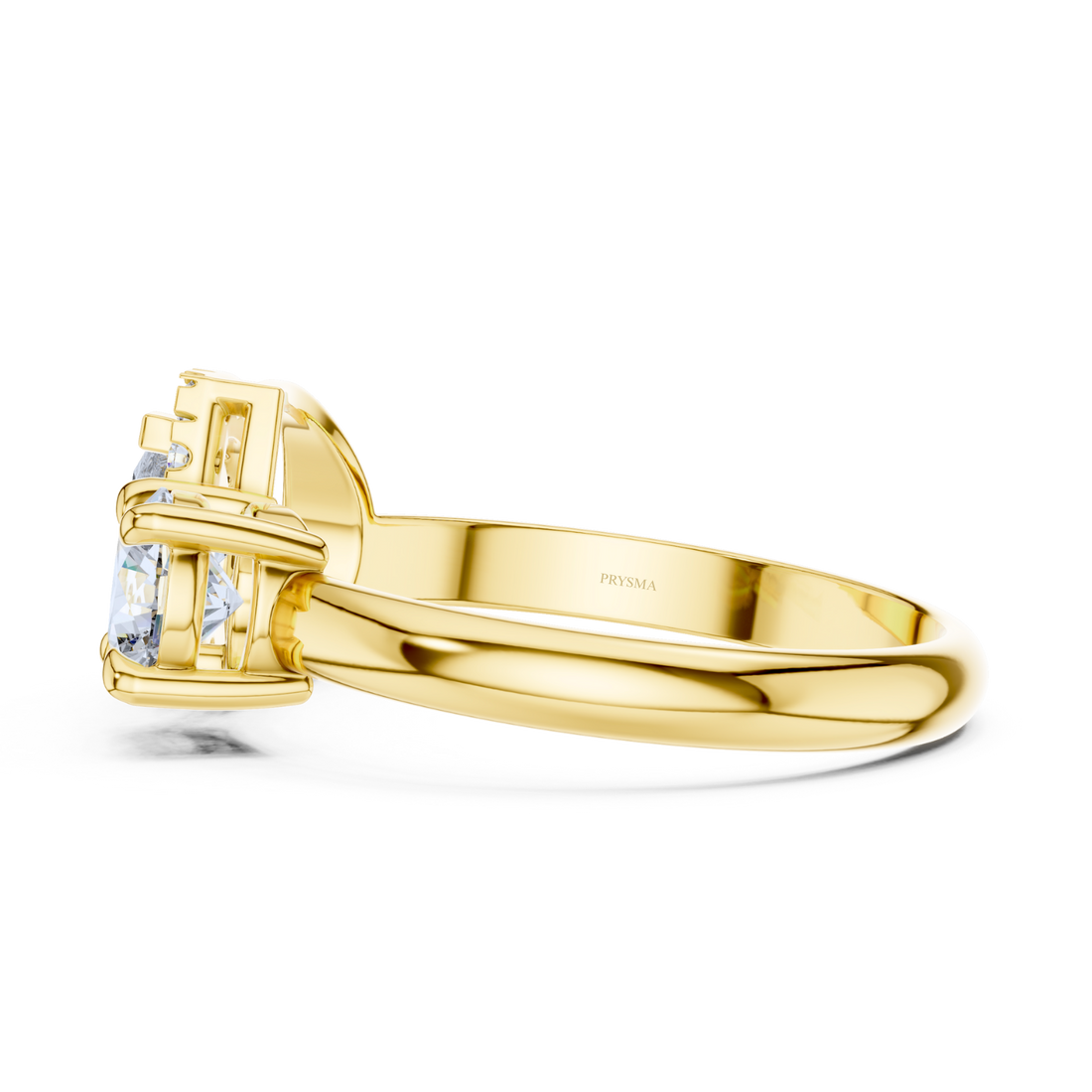 Pear & Round Dual Stone Halo Ring