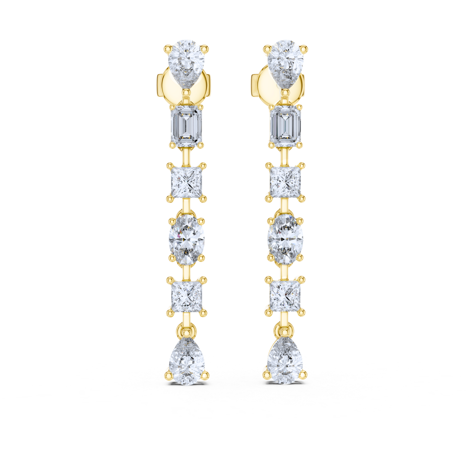Elegant Mixed-Cut Drop Earrings