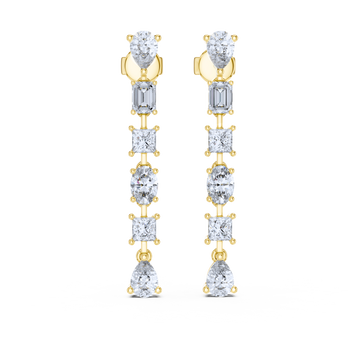 Elegant Mixed-Cut Drop Earrings