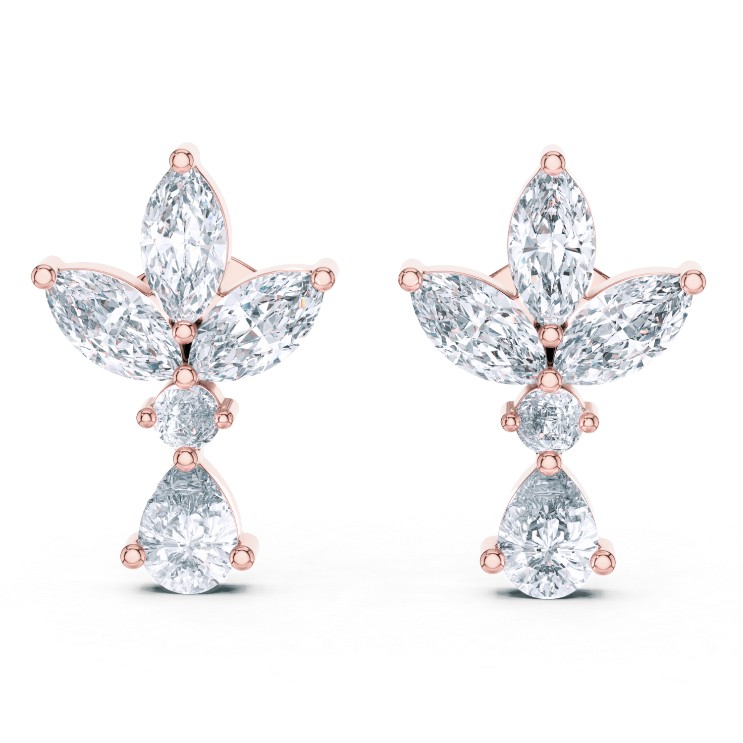 Floral Majesty Diamond Earrings