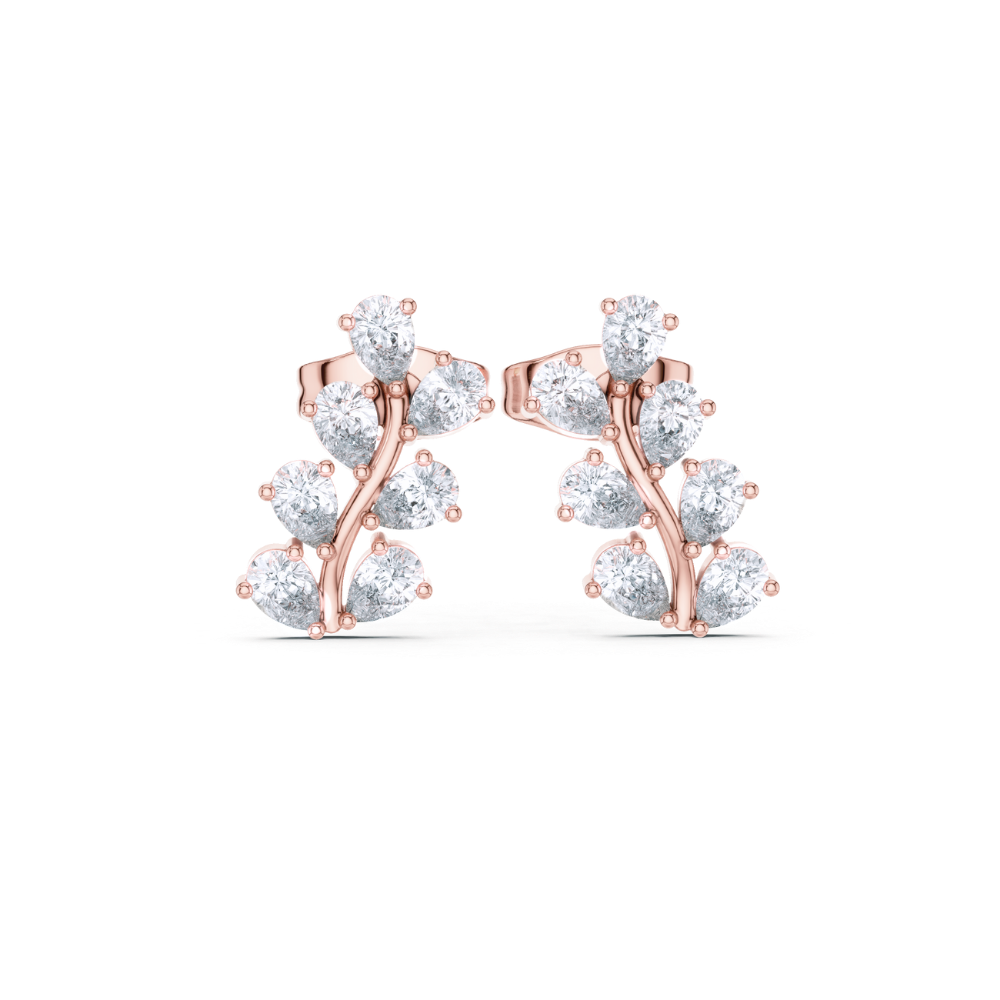 Pear Blossom Diamond Earrings