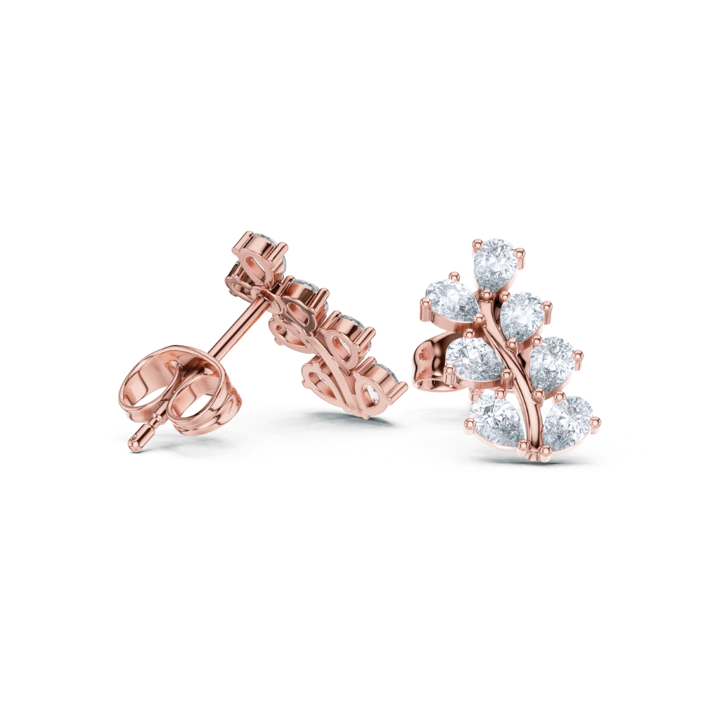 Pear Blossom Diamond Earrings