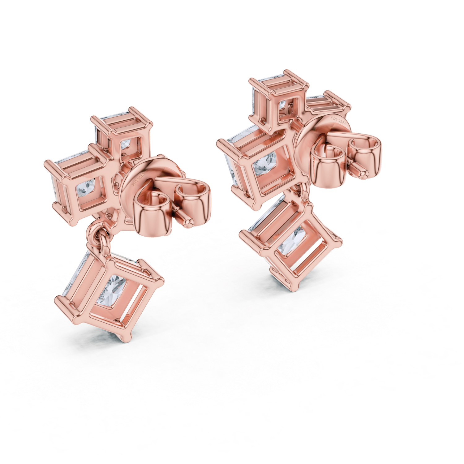 Regal Radiance Princess-Cut Earrings