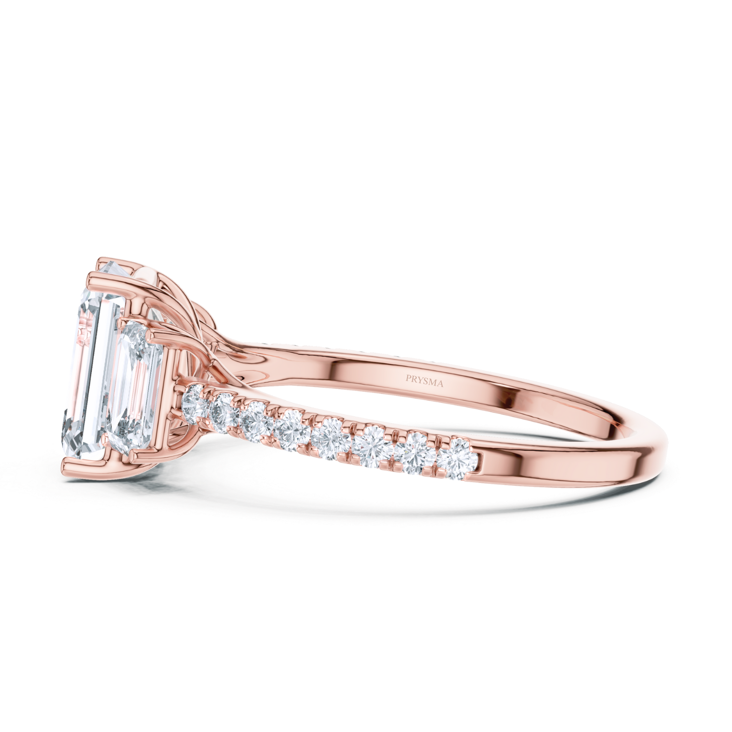Regal Brilliance Emerald-Cut Three-Stone Ring