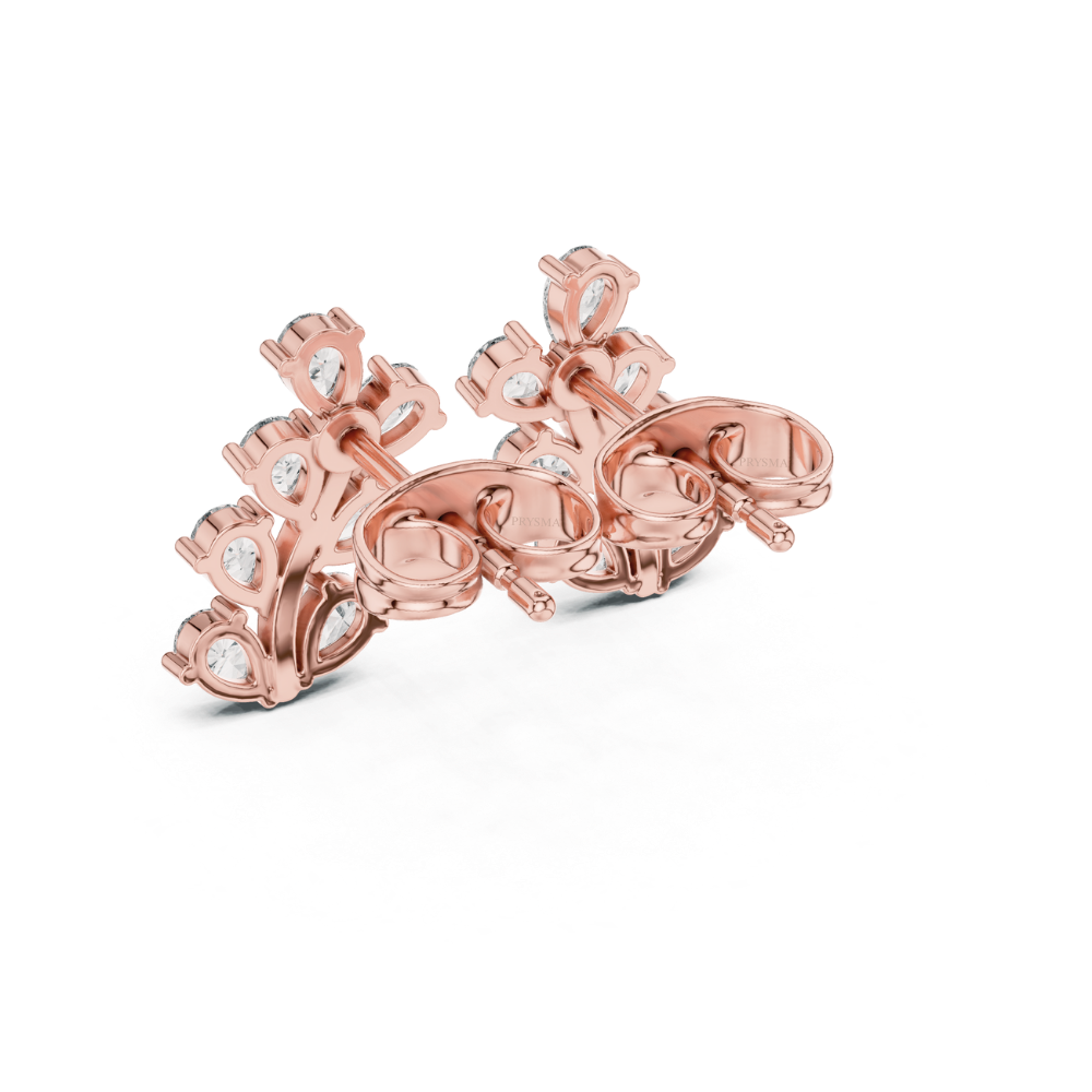 Pear Blossom Diamond Earrings