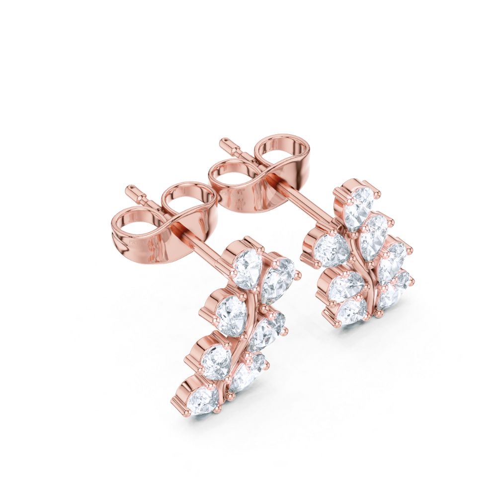 Pear Blossom Diamond Earrings