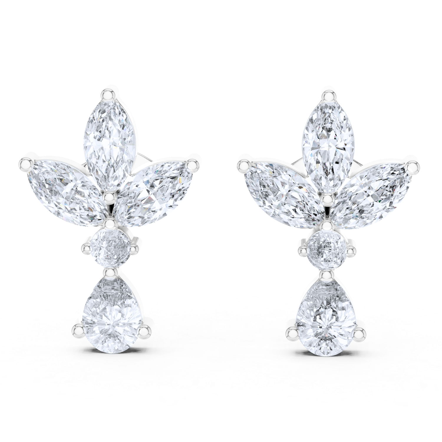 Floral Majesty Diamond Earrings