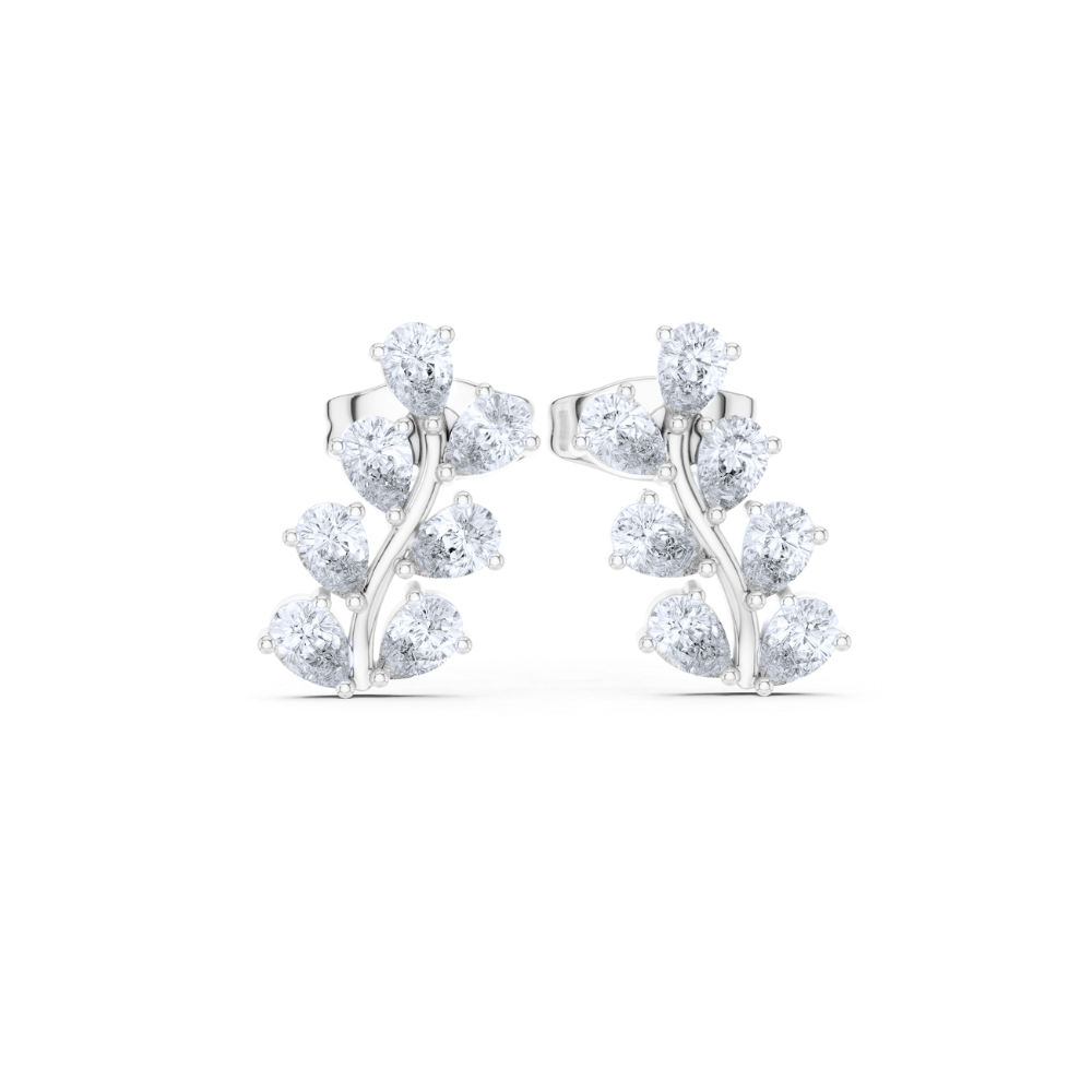 Pear Blossom Diamond Earrings