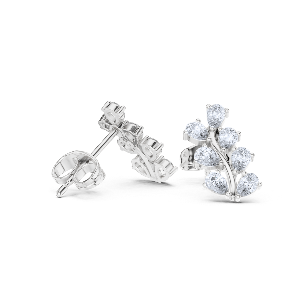 Pear Blossom Diamond Earrings