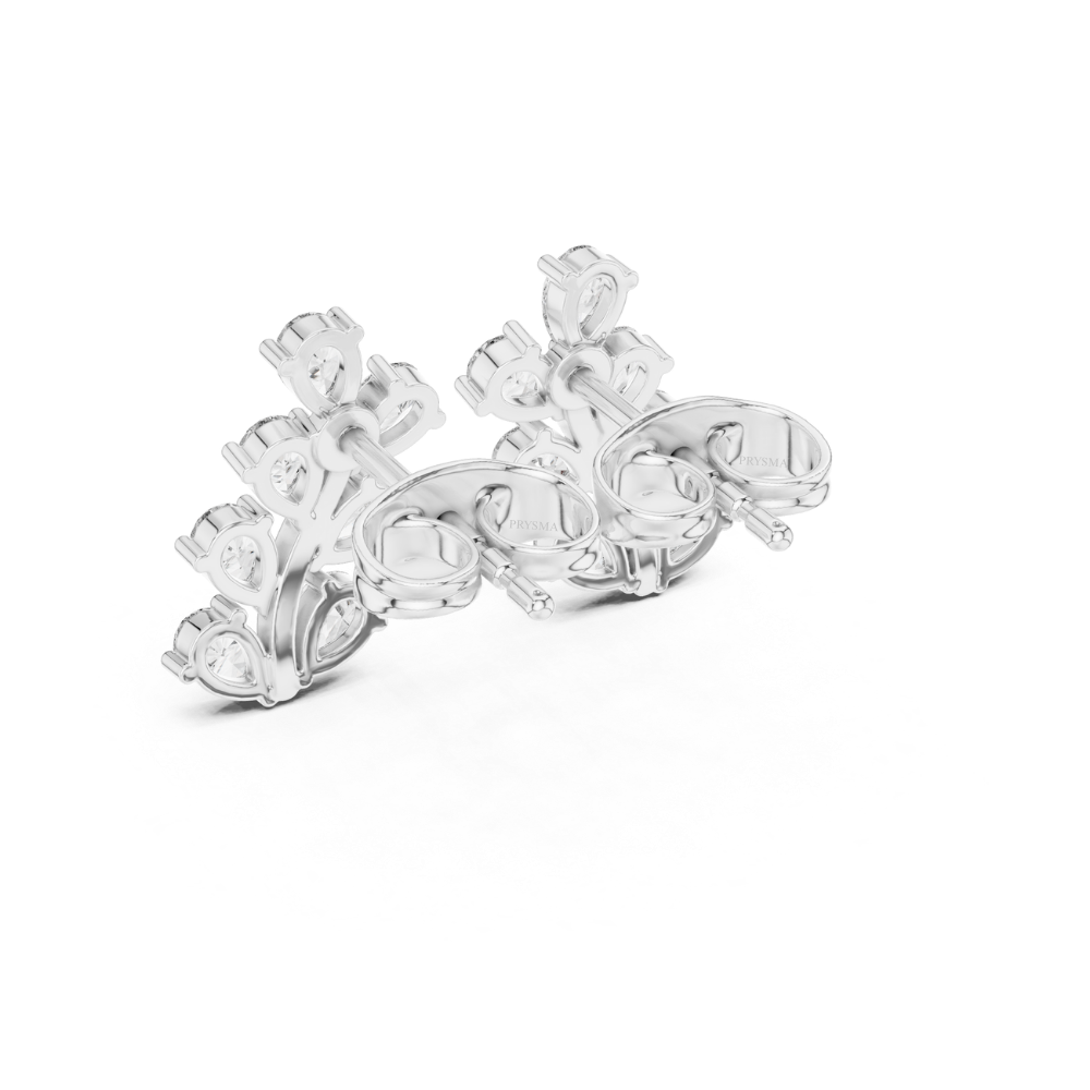 Pear Blossom Diamond Earrings