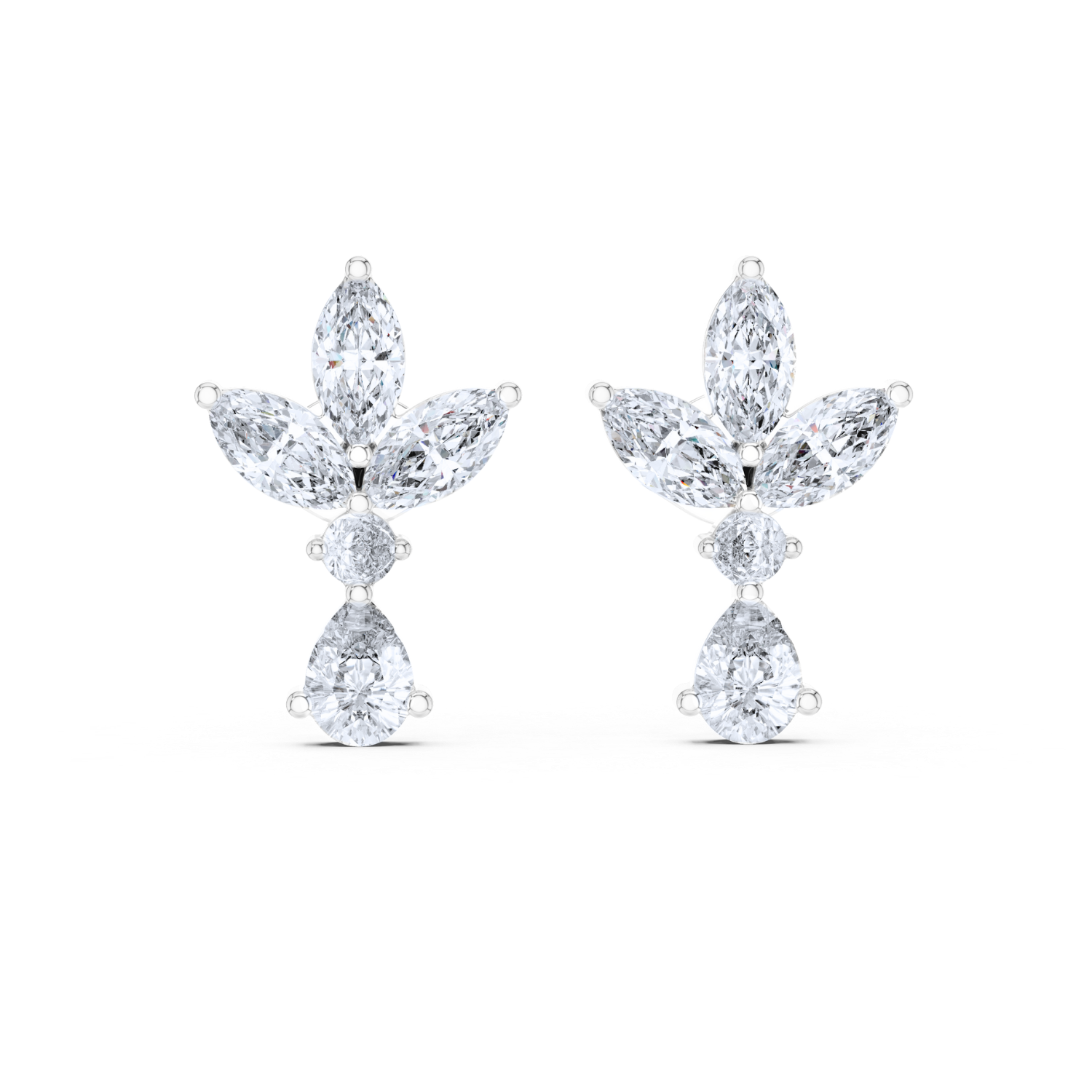 Floral Majesty Diamond Earrings