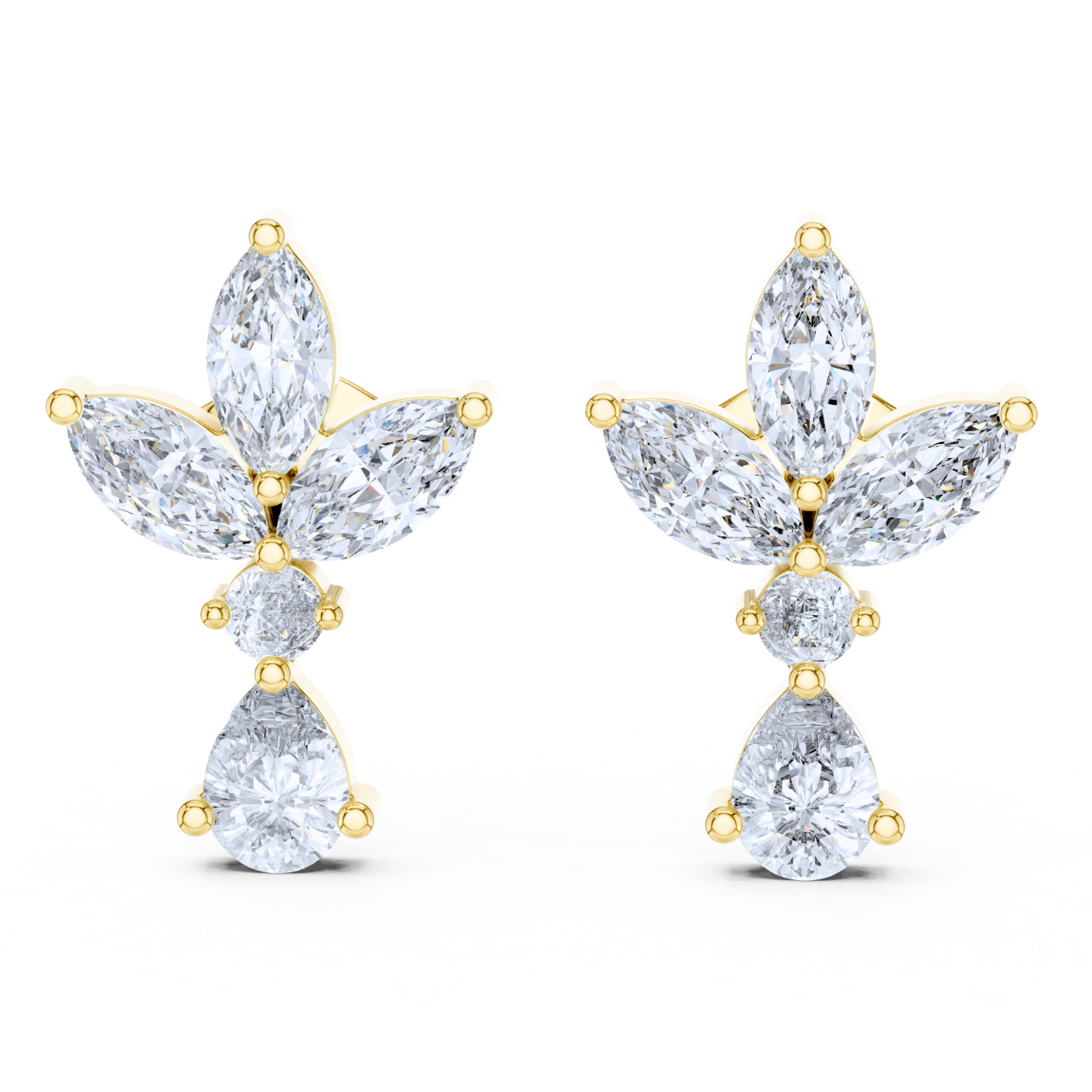 Floral Majesty Diamond Earrings