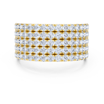Wide Multi-Row Diamond Band Ring