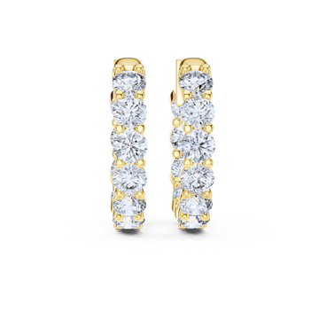 Single Row Vault Lock Diamond Earring Hoops