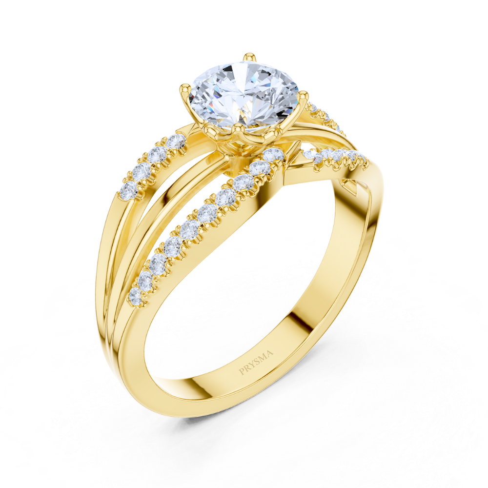 Radiant Split Shank Diamond Ring