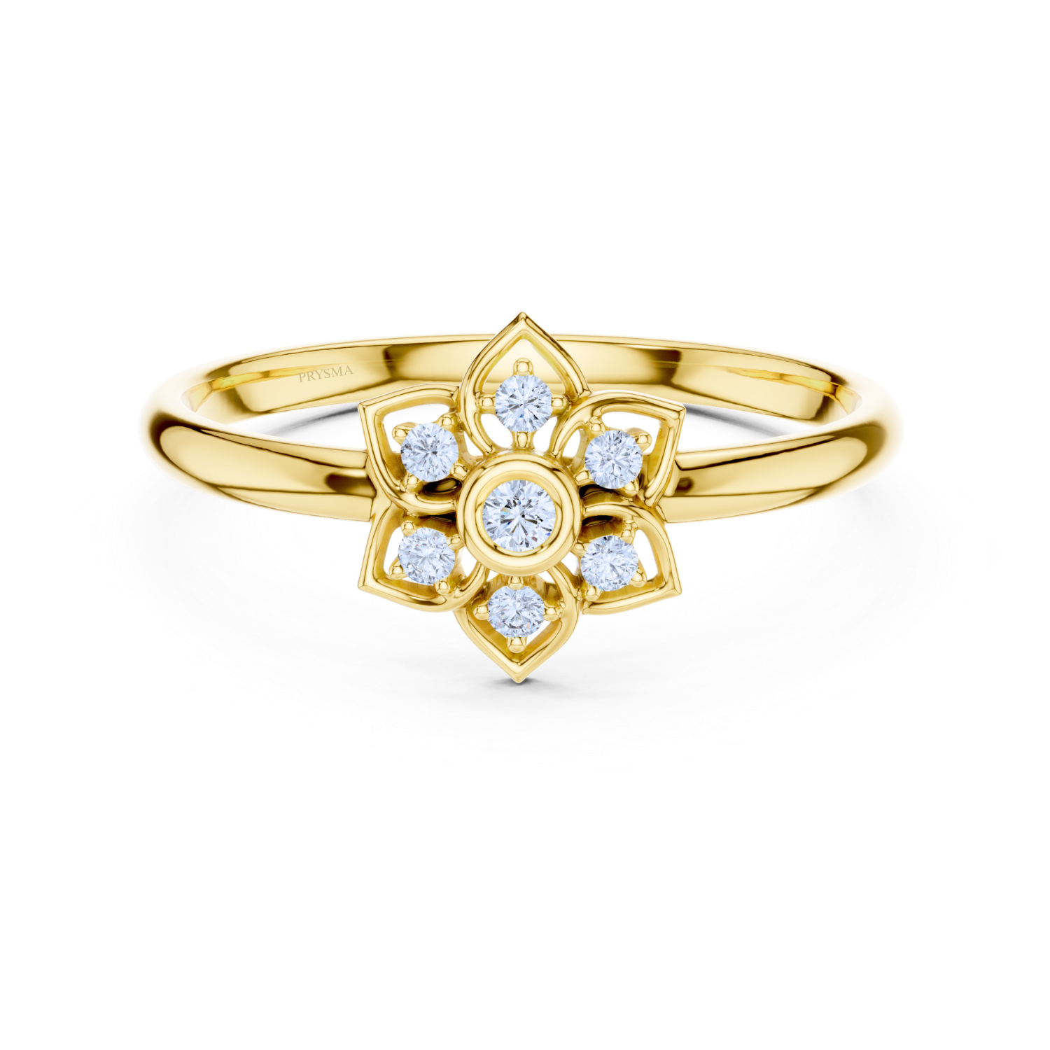 Radiant Lotus Diamond Ring