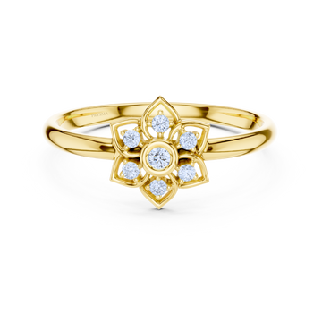 Radiant Lotus Diamond Ring