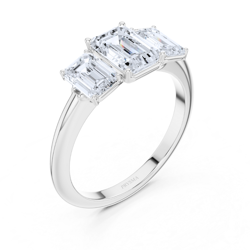 Regal Emerald-Cut Trilogy Ring