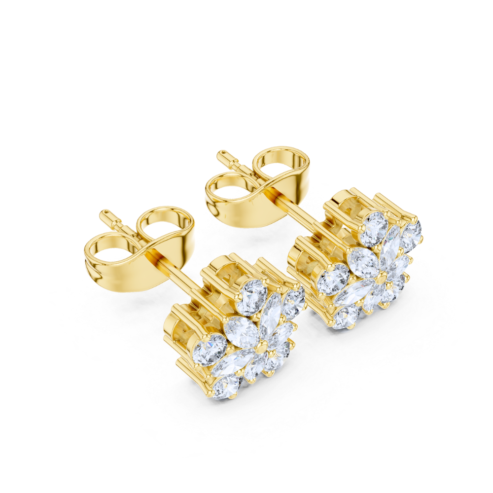 Blossom Radiance Diamond Stud Earrings