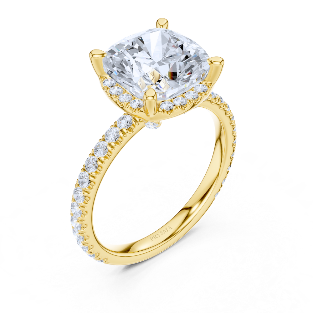 The Regal Cushion Halo Ring