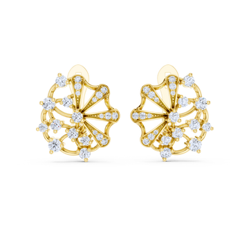 Fan-Inspired Diamond Earrings