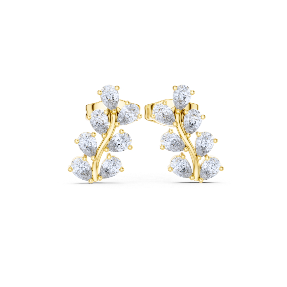 Pear Blossom Diamond Earrings
