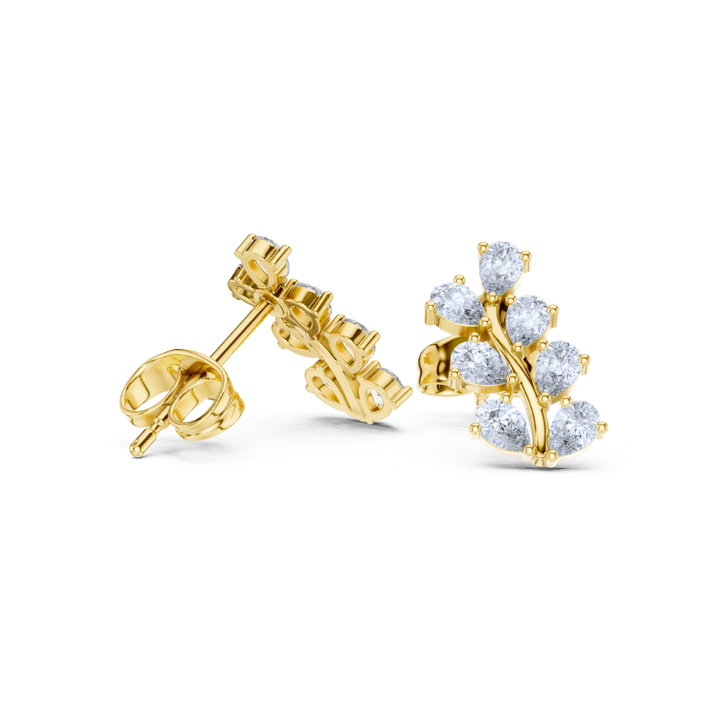 Pear Blossom Diamond Earrings