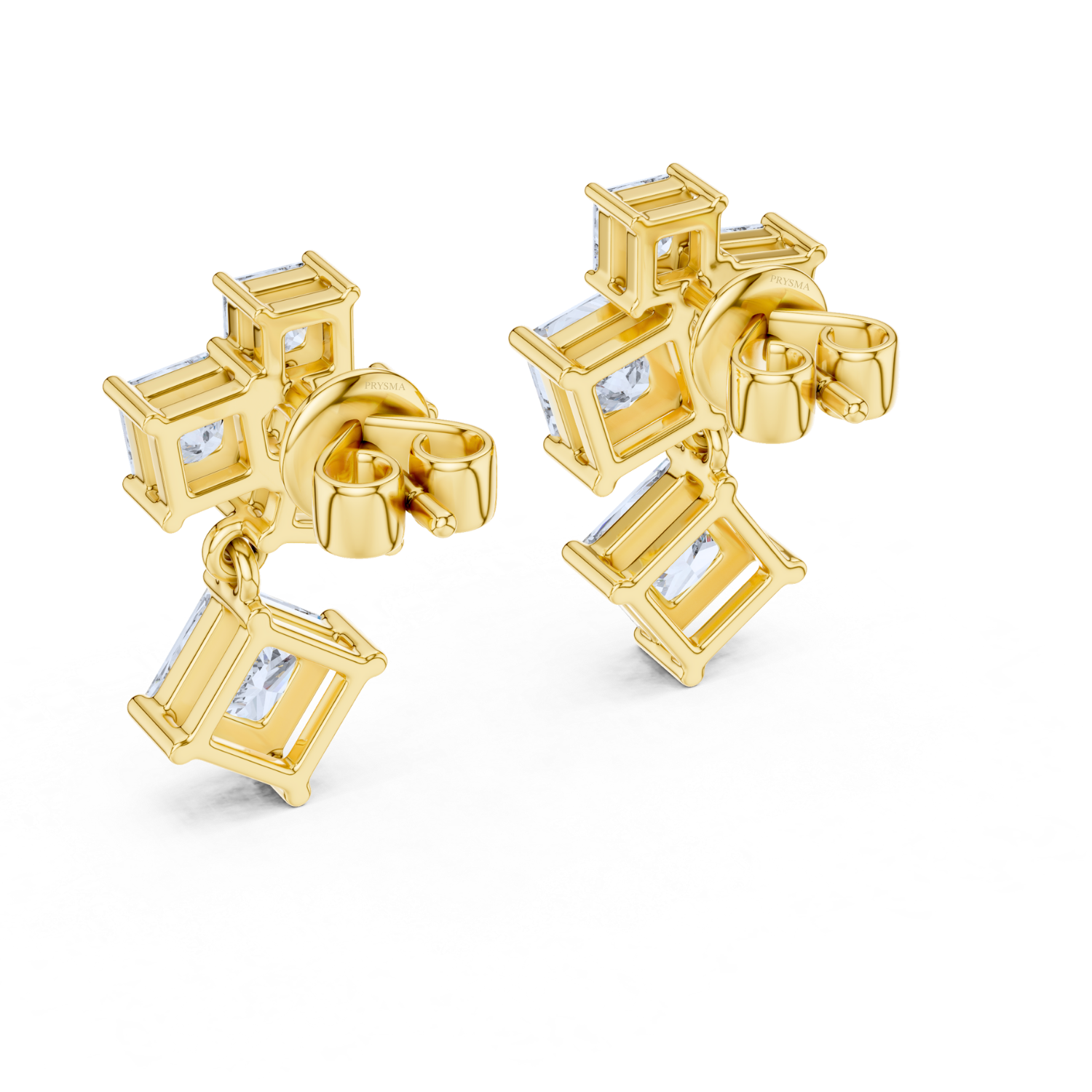 Regal Radiance Princess-Cut Earrings
