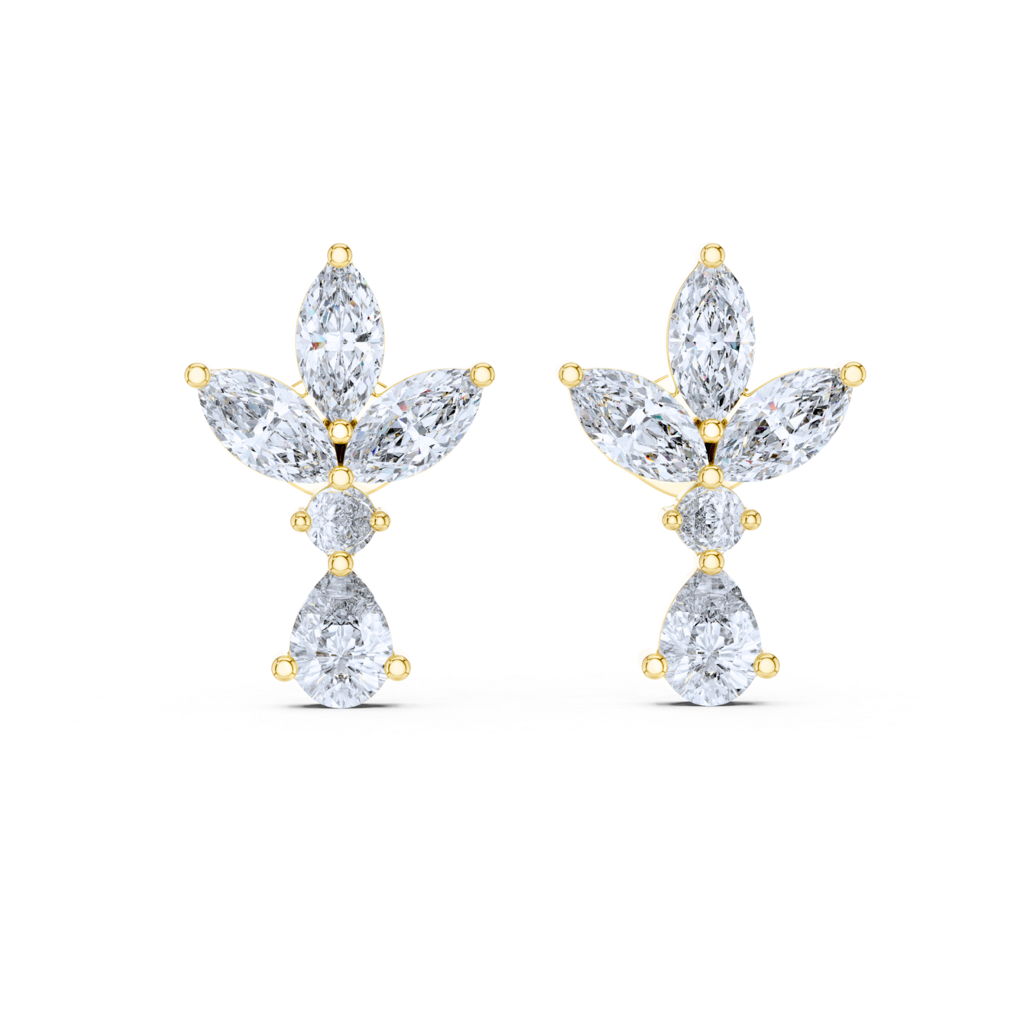 Floral Majesty Diamond Earrings