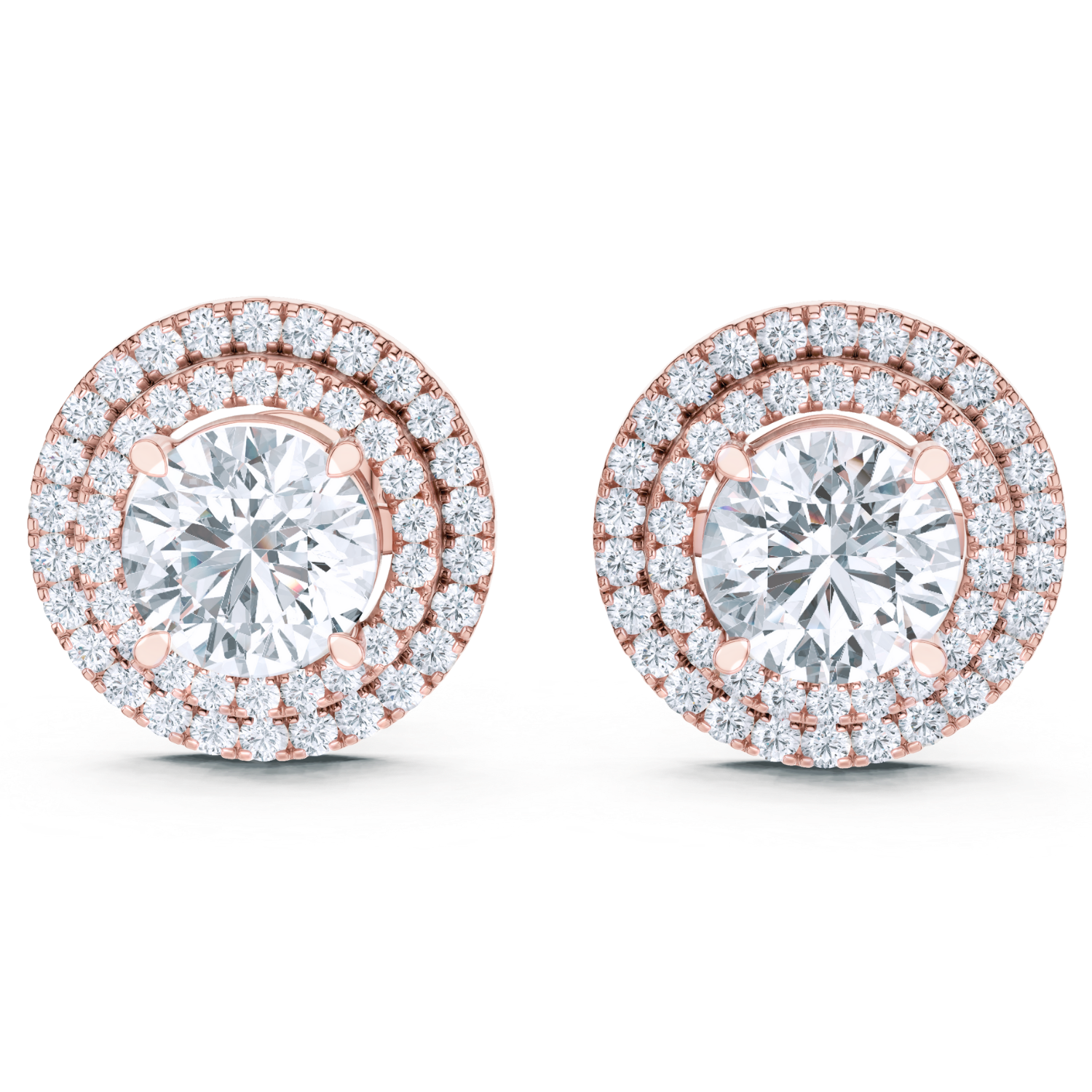 Eternal Brilliance Double Halo Diamond Studs