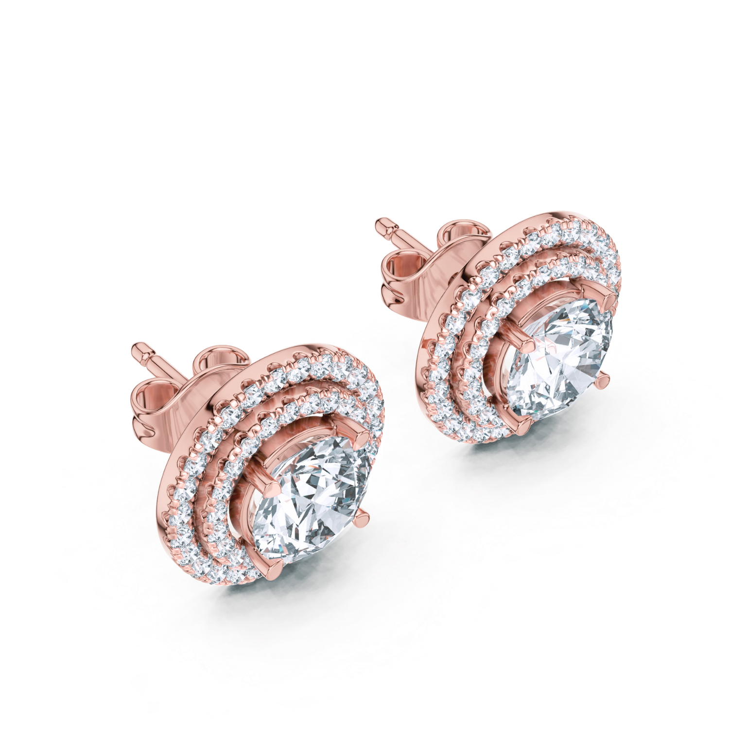 Eternal Brilliance Double Halo Diamond Studs